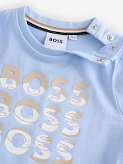 BOSS Blue Baby Logo Short Sleeve T-Shirt - Image 3 of 4