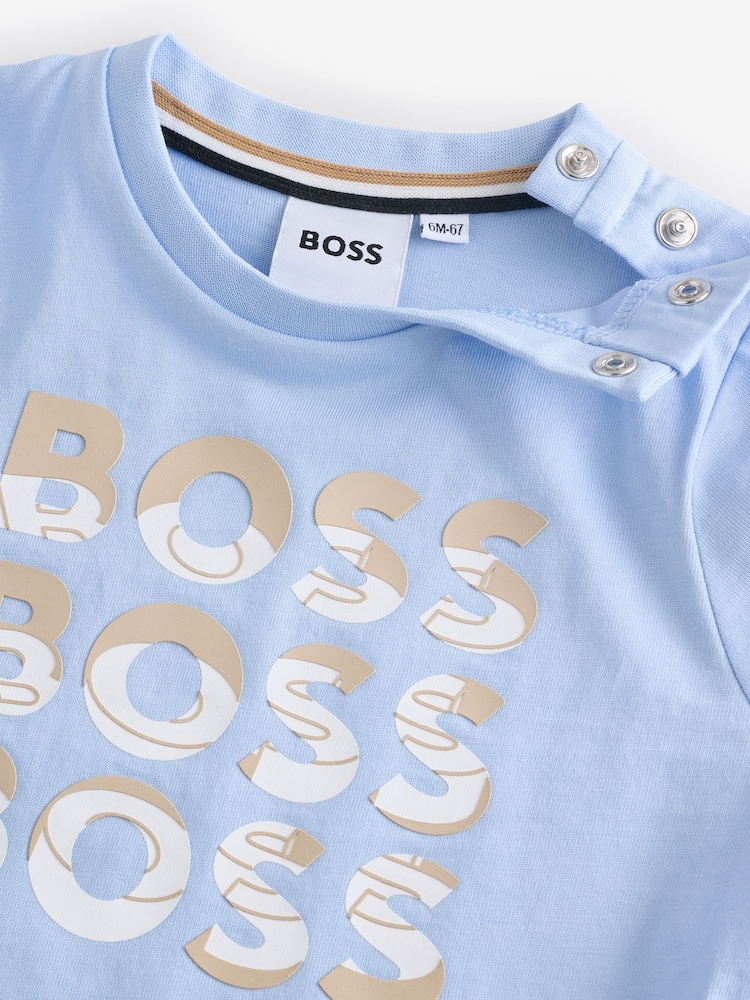 BOSS Blue Baby Logo Short Sleeve T-Shirt - Image 3 of 4
