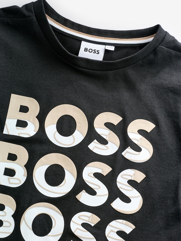 BOSS Black Triple Logo Short Sleeve T-Shirt - Image 3 of 4