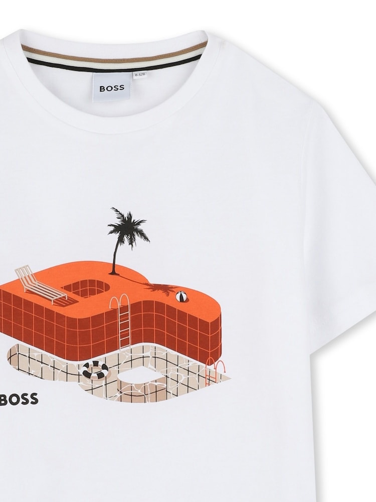 تيشرت بكم قصير مزين بتصميم جرافيك لمركبة من BOSS - صورة 3 من 3
