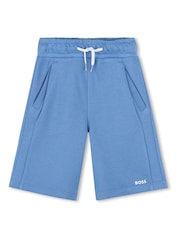 BOSS Blue Logo Jersey Shorts - Image 2 of 3