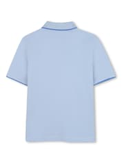 BOSS Blue Logo Short Sleeve Pique Polo Shirt - Image 2 of 2