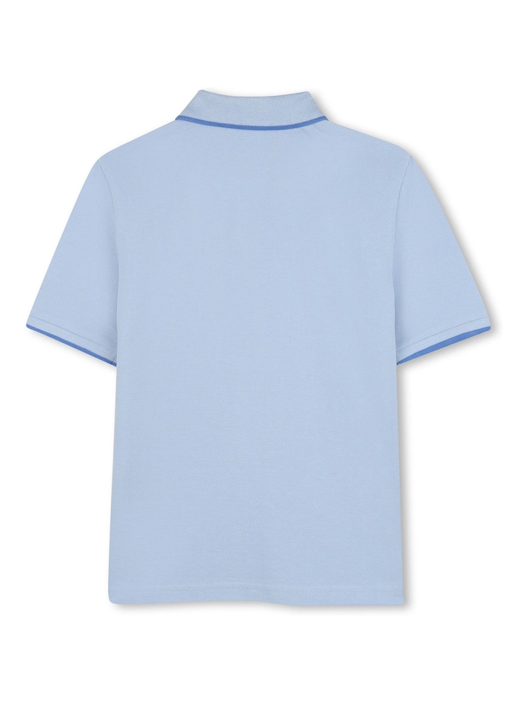 BOSS Blue Logo Short Sleeve Pique Polo Shirt - Image 2 of 2