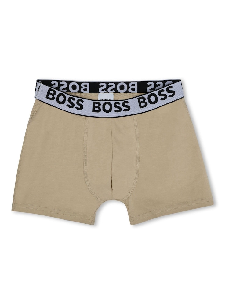 BOSS Natural Logo Boxers 3 Pack - Image 7 of 8