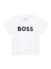تيشرت للبيبي بكُم قصير مزين بطبعة شعار من BOSS - صورة 1 من 3