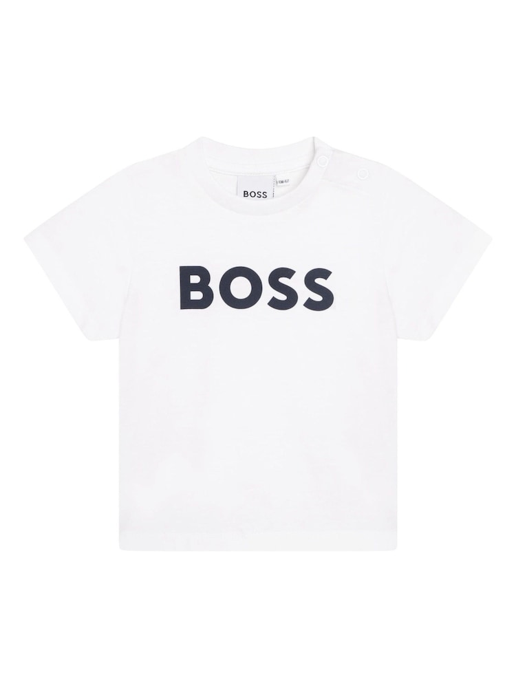 تيشرت للبيبي بكُم قصير مزين بطبعة شعار من BOSS - صورة 1 من 3