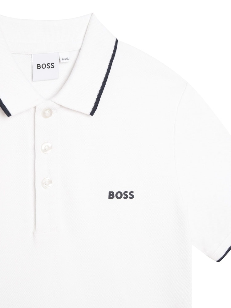 تيشرت للبيبي بكُم قصير مزين بطبعة شعار من BOSS - صورة 3 من 3