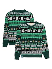 Fanatics Kids Green Hibernian Fairisle Pattern Christmas Jumper - Image 1 of 3
