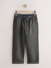 Gris antracita - Pantalones sin cierre con cintura de canalé (3-16años) - Imagen 1 de 4