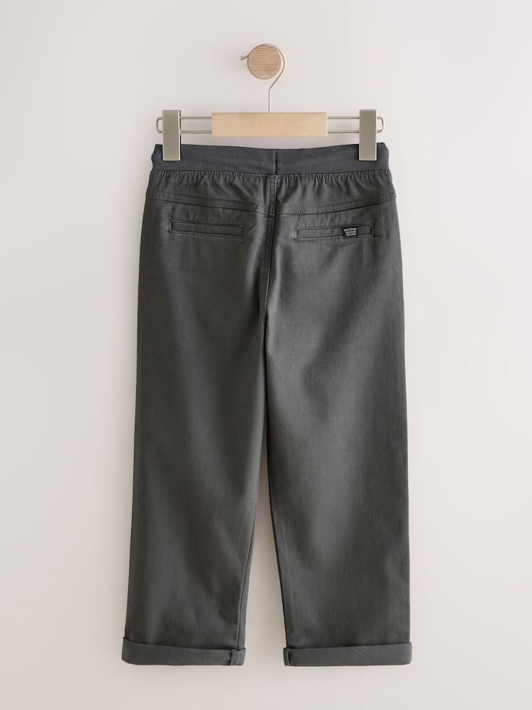 Charcoal Grey Wide Fit Rib Waist Pull-On Trousers (3-16yrs) - Image 2 of 4 Charcoal Grey Wide Fit Rib Waist Pull-On Trousers (3-16yrs) - Image 2 of 4