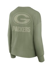 Fanatics Womens NFL Green Bay Packers Elements Cotton Crew Neck Sweat Top - Image 3 of 3