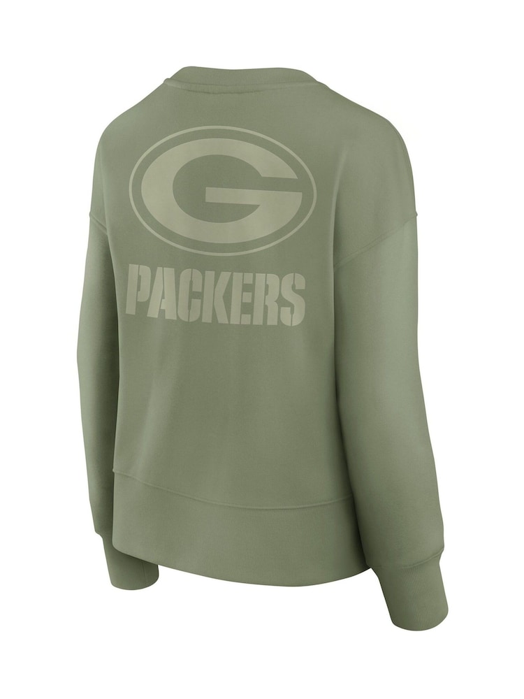 Fanatics Womens NFL Green Bay Packers Elements Cotton Crew Neck Sweat Top - Image 3 of 3