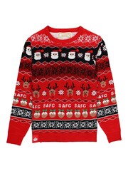 Fanatics Kids Red Sunderland Fairisle Pattern Christmas Jumper - Image 2 of 3