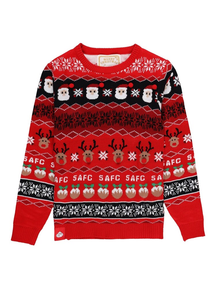 Fanatics Kids Red Sunderland Fairisle Pattern Christmas Jumper - Image 2 of 3