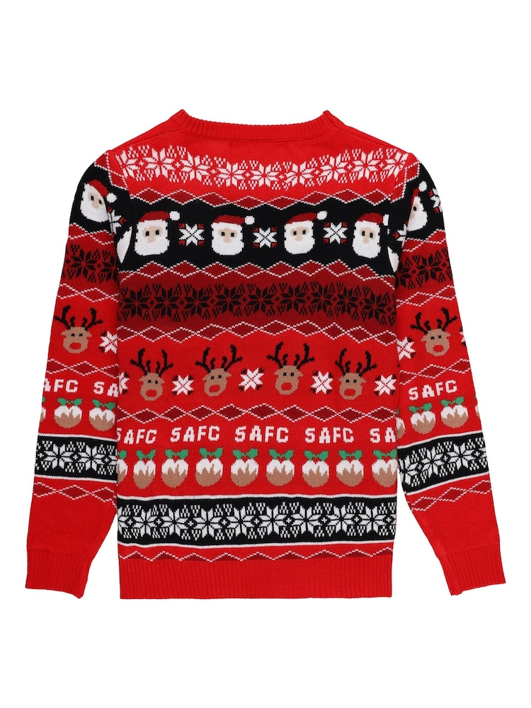 Fanatics Kids Red Sunderland Fairisle Pattern Christmas Jumper - Image 3 of 3