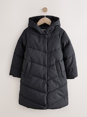 Black - Shower Resistant Textured Padded Coat (3-16yrs) - Image 1 of 5