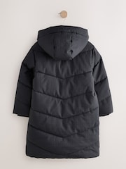 Black - Shower Resistant Textured Padded Coat (3-16yrs) - Image 2 of 5