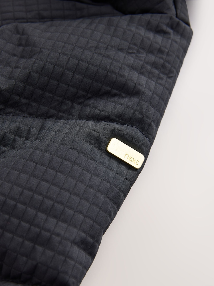 Black - Shower Resistant Textured Padded Coat (3-16yrs) - Image 5 of 5 Black - Shower Resistant Textured Padded Coat (3-16yrs) - Image 5 of 5