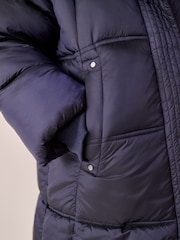 Navy Shower Resistant Fur Trim Padded Coat (3-16yrs) - Image 4 of 9