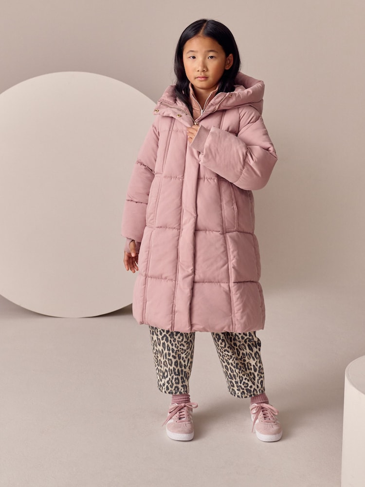 Pink Shower Resistant Padded Coat (3-16yrs) - Image 1 of 11 Pink Shower Resistant Padded Coat (3-16yrs) - Image 1 of 11