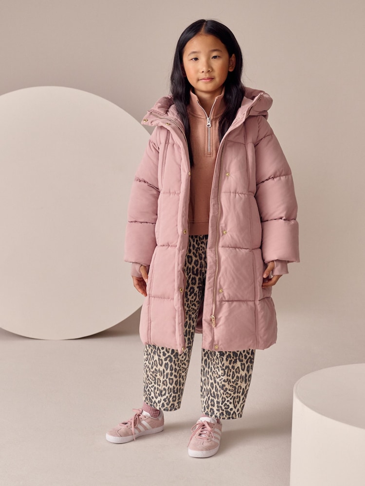 Pink Shower Resistant Padded Coat (3-16yrs) - Image 2 of 11 Pink Shower Resistant Padded Coat (3-16yrs) - Image 2 of 11