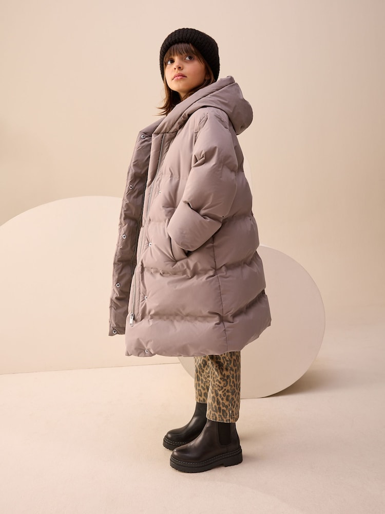 Mink Brown Waterproof Fleece Lined Padded Coat (3-16yrs) - Image 2 of 13 Mink Brown Waterproof Fleece Lined Padded Coat (3-16yrs) - Image 2 of 13
