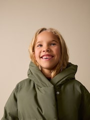 Kaki/vert - Doudoune imperméable doublée de fausse fourrure (3-16ans) - Image 5 sur 13