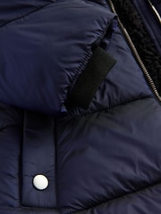 Navy Shower Resistant Faux Fur Trim Padded Coat (3-16yrs) - Image 8 of 9
