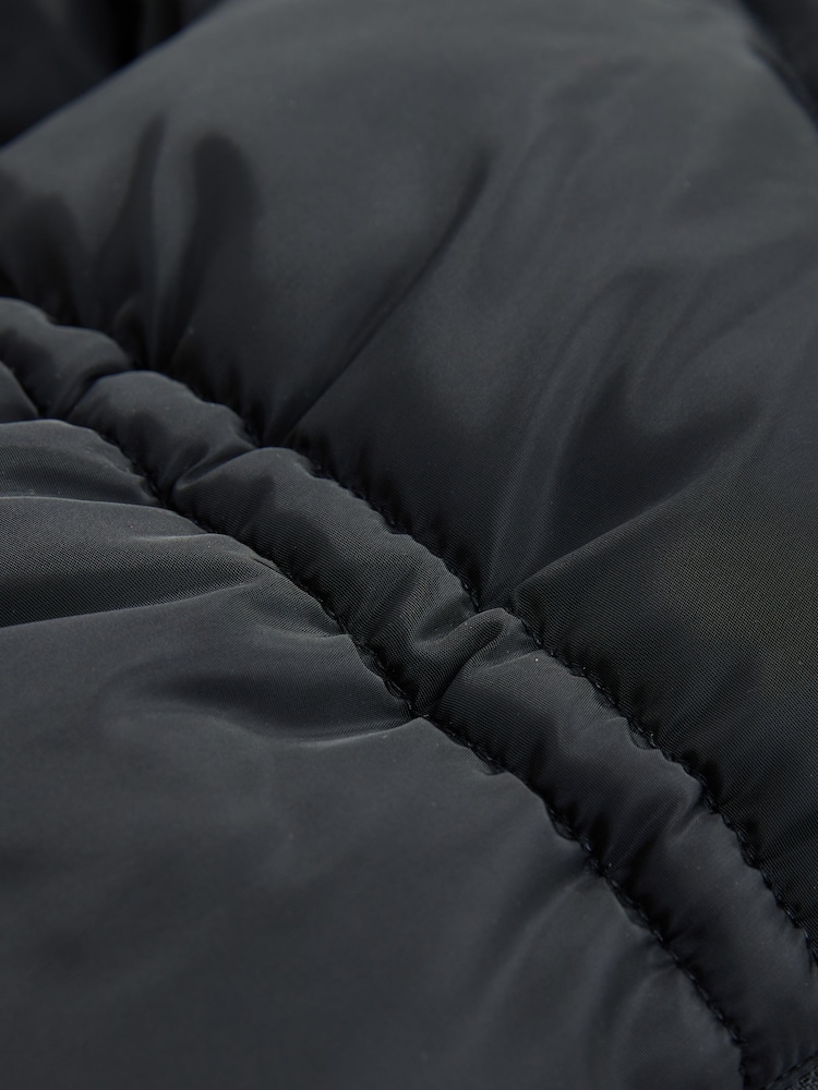 Black Shower Resistant Faux Fur Trim Padded Coat (3-16yrs) - Image 5 of 6