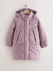 Purple Shower Resistant Padded Coat (3-16yrs) - Image 6 of 12