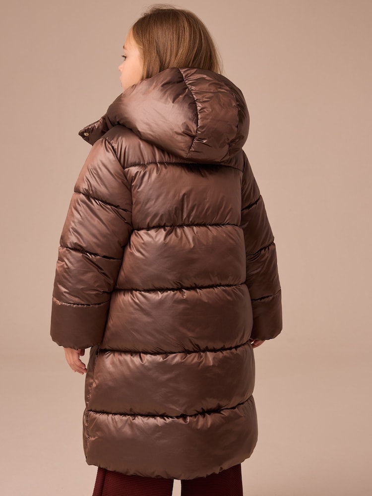 Chocolate Brown Shower Resistant Two Tone Padded Coat (3-16yrs) - Image 2 of 10 Chocolate Brown Shower Resistant Two Tone Padded Coat (3-16yrs) - Image 2 of 10