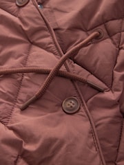 Rust Red Shower Resistant Diamond Quilted Padded Coat (3-16yrs) - Image 10 of 12