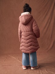 Rust Red Shower Resistant Diamond Quilted Padded Coat (3-16yrs) - Image 2 of 12
