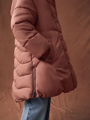 Rust Red Shower Resistant Diamond Quilted Padded Coat (3-16yrs) - Image 4 of 12