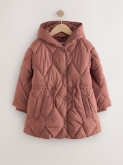 Rust Red Shower Resistant Diamond Quilted Padded Coat (3-16yrs) - Image 5 of 12