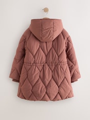 Rust Red Shower Resistant Diamond Quilted Padded Coat (3-16yrs) - Image 6 of 12