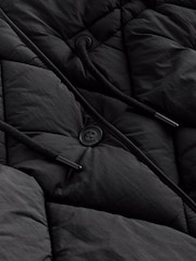 Black Shower Resistant Diamond Quilted Padded Coat (3-16yrs) - Image 11 of 12