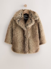Brown Faux Fur Coat (3-16yrs) - Image 1 of 5