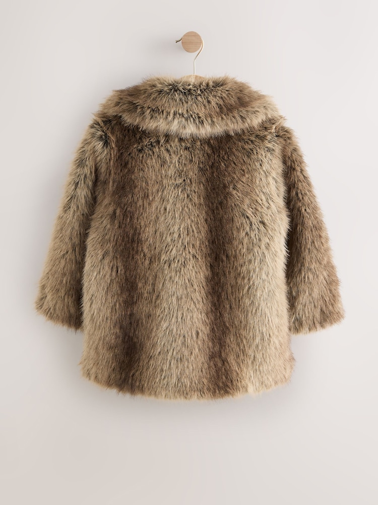 Brown Faux Fur Coat (3-16yrs) - Image 2 of 5