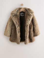 Brown Faux Fur Coat (3-16yrs) - Image 3 of 5