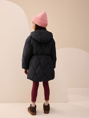 Black Shower Resistant Skirted Duvet Coat (3-16yrs) - Image 3 of 11