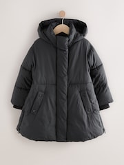 Black Shower Resistant Skirted Duvet Coat (3-16yrs) - Image 6 of 11