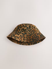 Leopard Print 100% Cotton Bucket Hat Scarf - Image 4 of 6