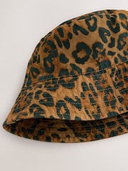 Leopard Print 100% Cotton Bucket Hat Scarf - Image 5 of 6