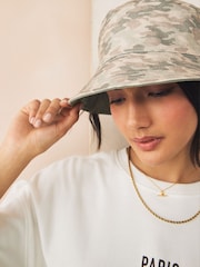 Khaki Green Camo Reversible Bucket Hat - Image 3 of 8