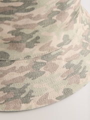 Khaki Green Camo Reversible Bucket Hat - Image 6 of 8