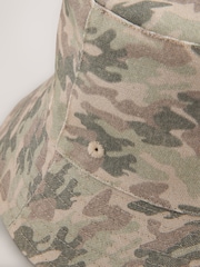 Khaki Green Camo Reversible Bucket Hat - Image 7 of 8