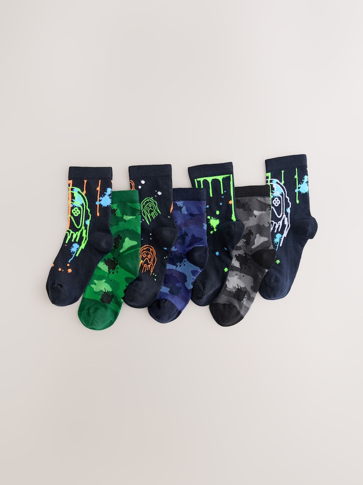 črna/zelena Drippy Gamer - Bogata nogavice 7 Komplet - Slika 1 iz 3