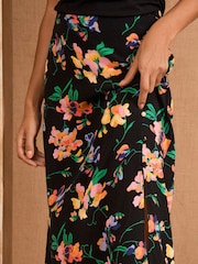 Love & Roses Black Floral Midi Sara Skirt - Image 2 of 4