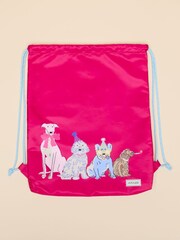 Joules Adventurer Pink Dog Drawstring Bag - Image 1 of 3